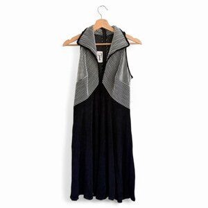 TADASHI VINTAGE COLLARED BLACK AND WHITE MINI DRESS WOMENS SIZE 6